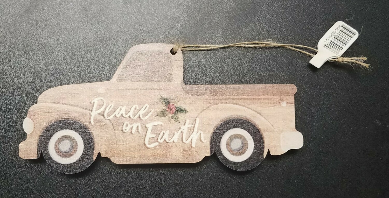 Peace on Earth Wood Ornament