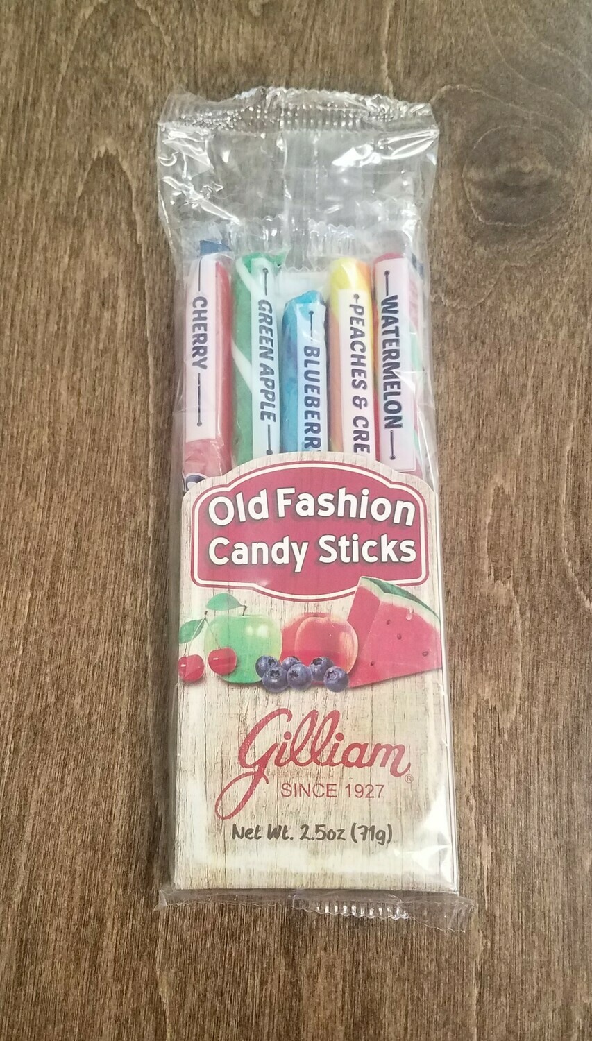 Old Fashioned Candy Sticks - Peaches and Cream, Green Apple, Watermelon, Blueberry, and Cherry