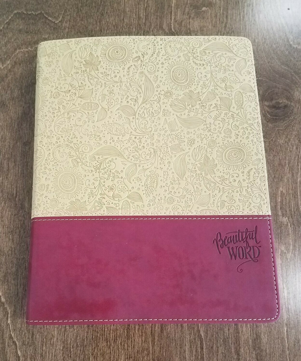NIV Beautiful Word Bible - Softcover - Taupe/Cranberry Color