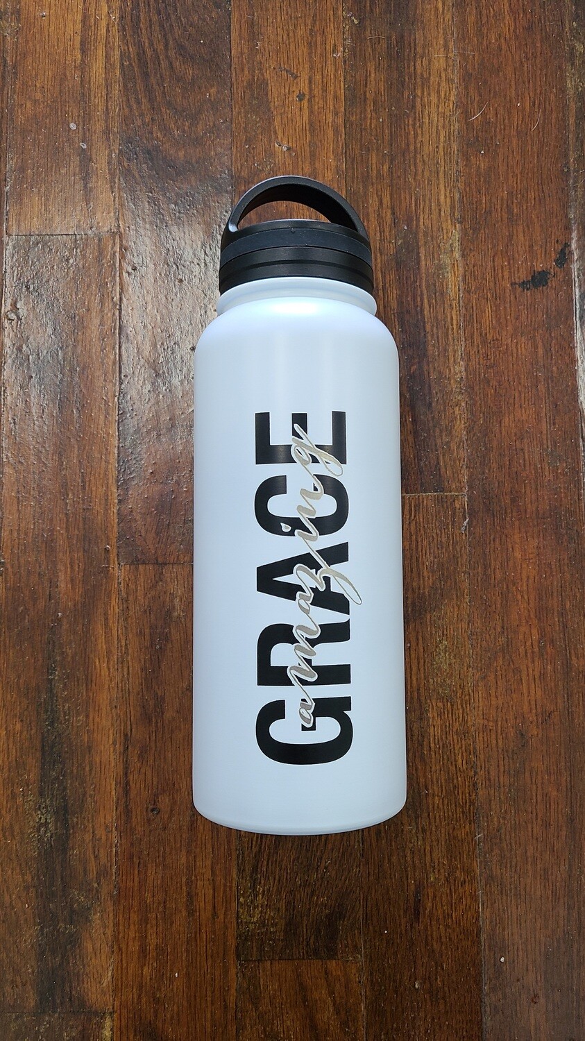 Amazing Grace White Stainless Steel Water Bottle