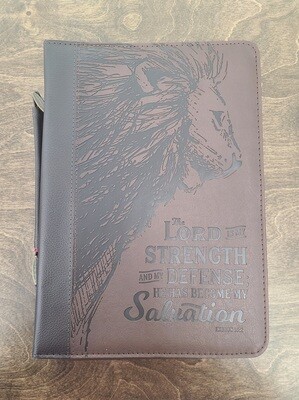 The Lord is my Strength Brown Leather Bible Cover