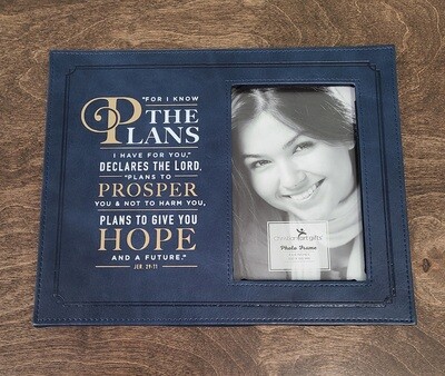 For I Know the Plans Graduation Leather Photo Frame