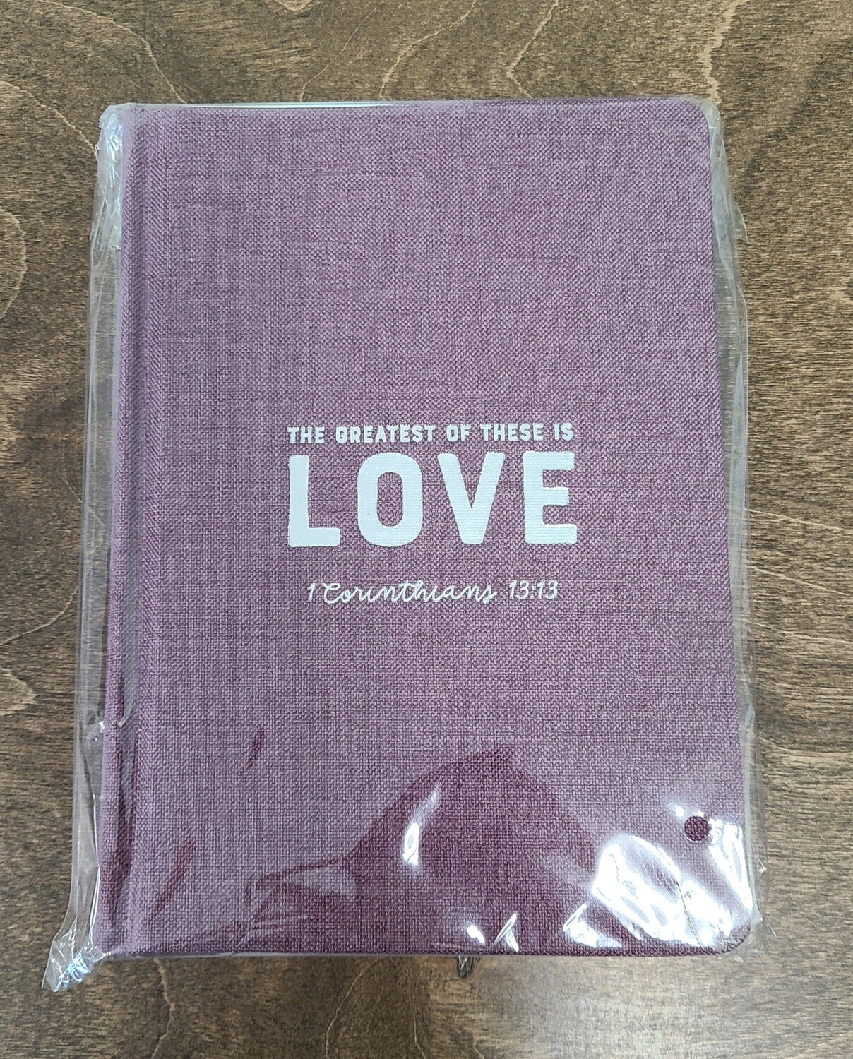The Greatest of These is Love Burgundy Linen Hardcover Journal