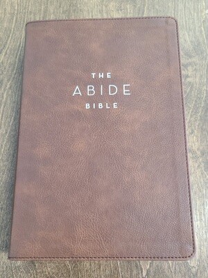 NET Comfort Print Abide Bible - Brown Leathersoft