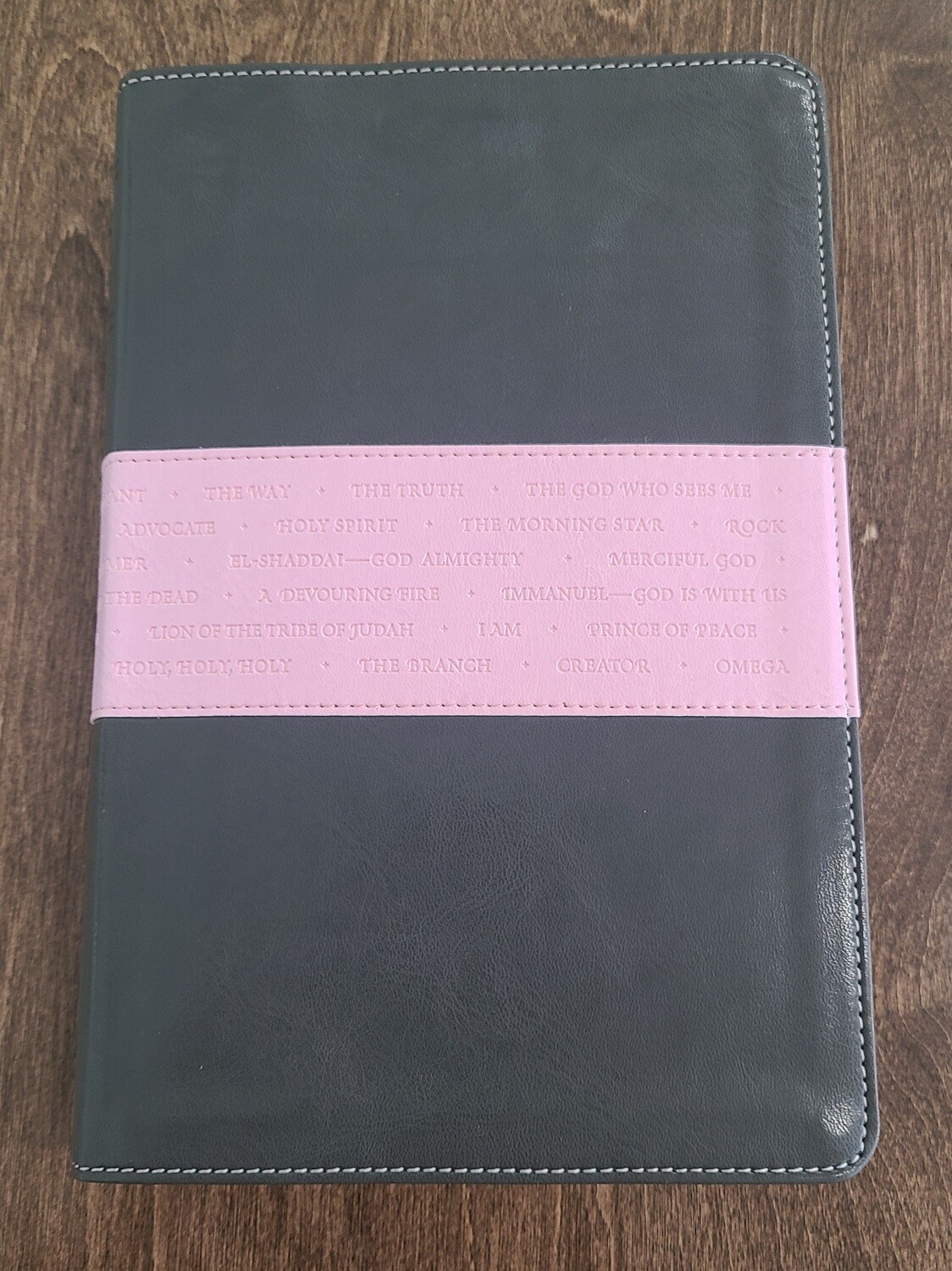 NIV Slimline One Year Bible Edition - Heather Gray/Pink Leatherlike