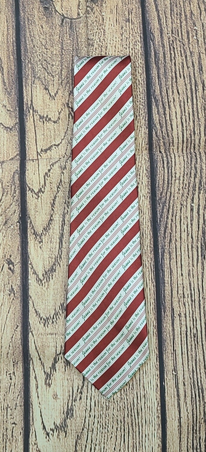 Jesus is the Reason Candy Cane Christmas Tie