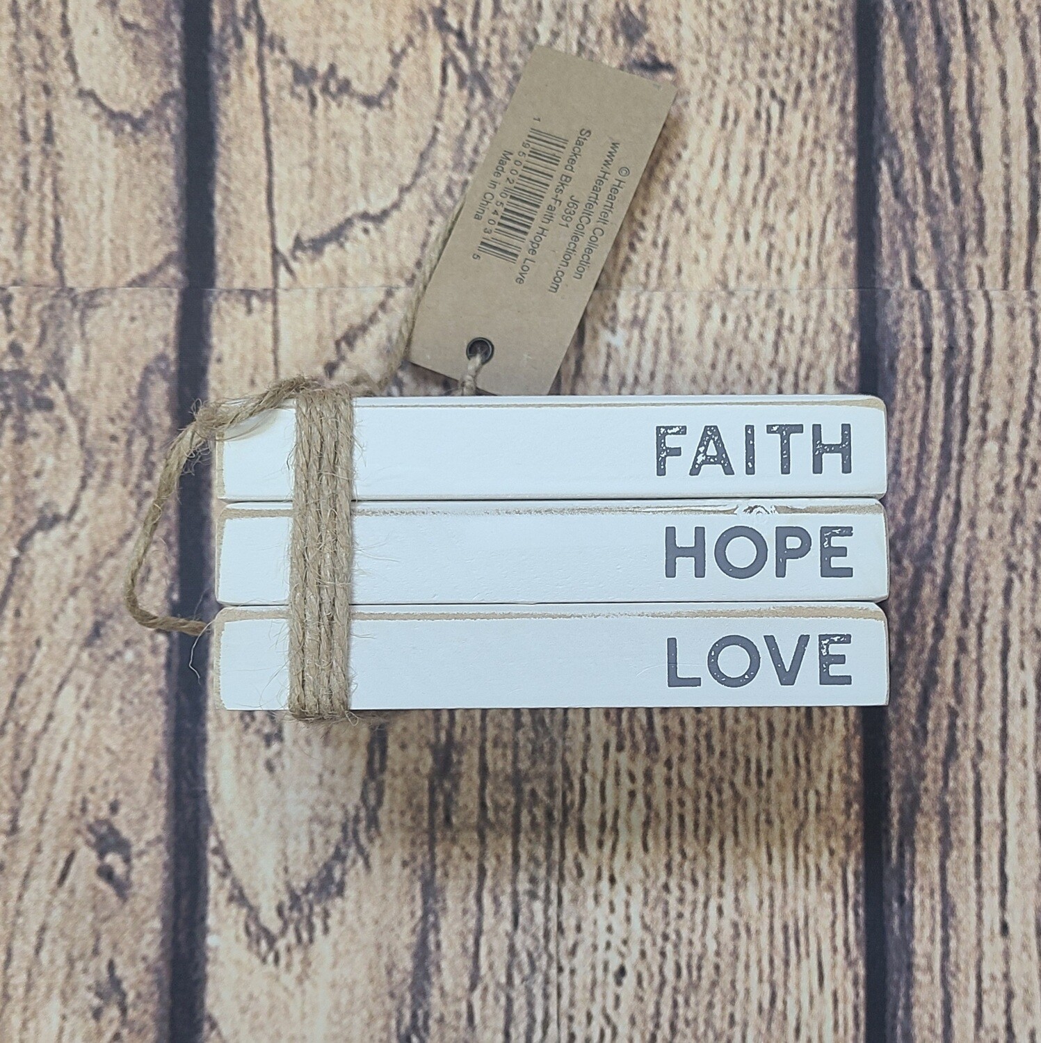 Faith, Hope, and Love Stacked Books
