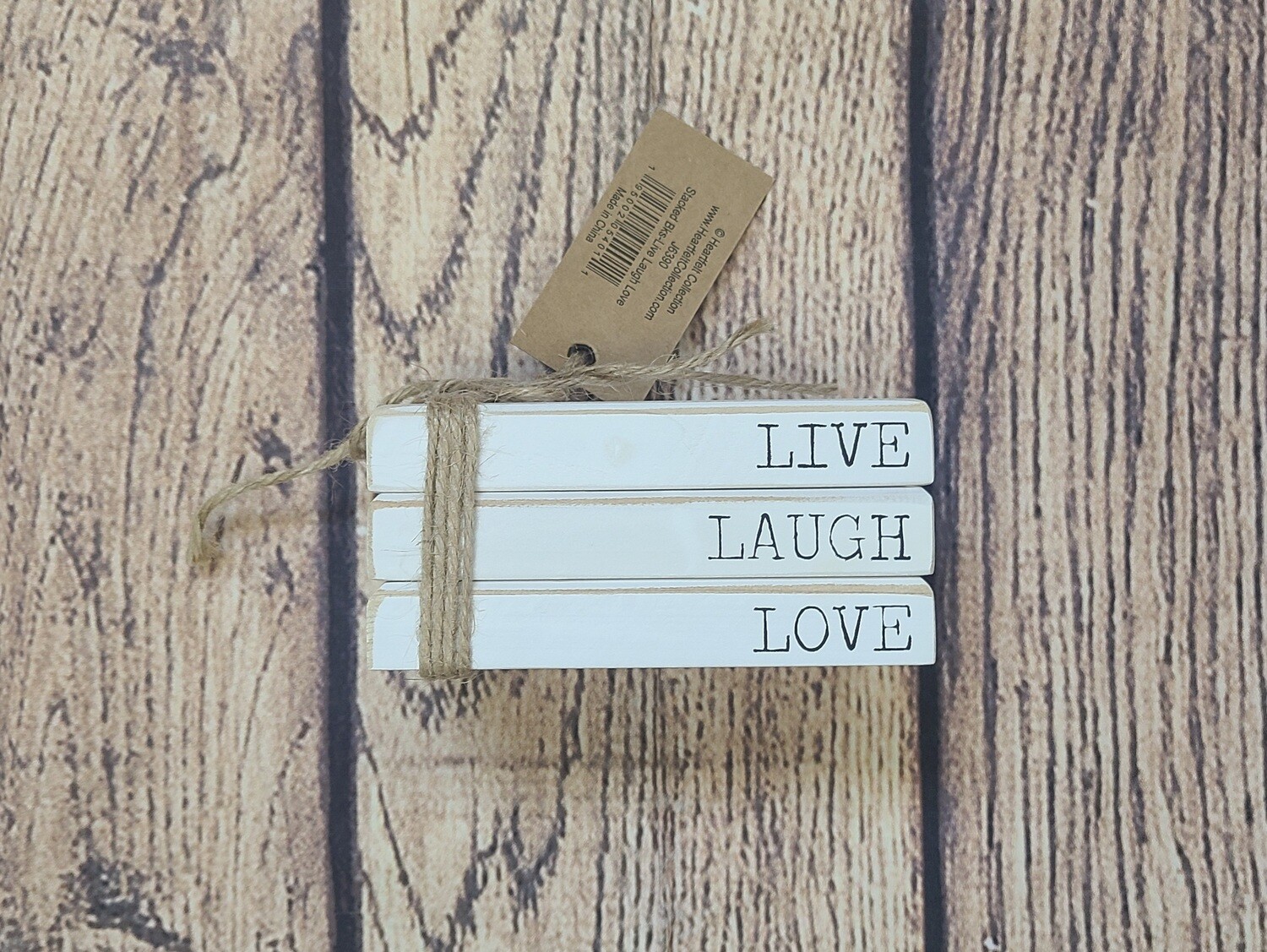 Live, Laugh, Love Stacked Books