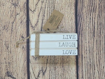 Live, Laugh, Love Stacked Books
