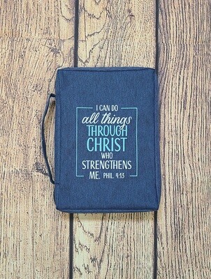 "All Things Through Christ" Bible Cover - Large