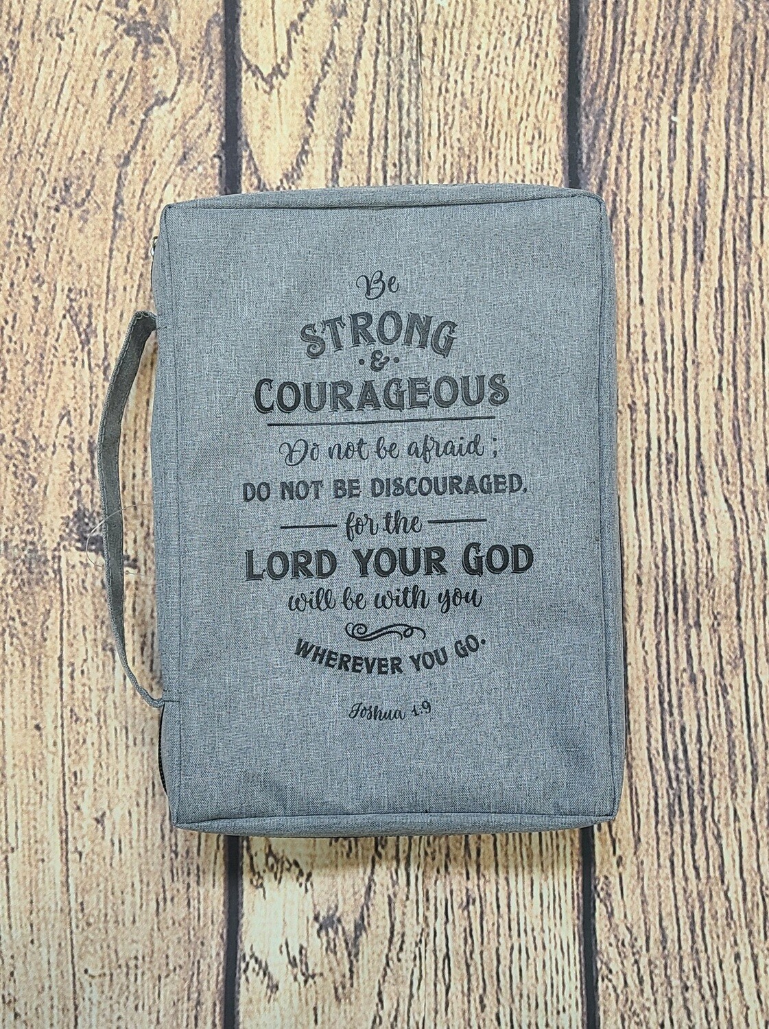 Strong and Courageous Large Poly-Canvas Bible Cover