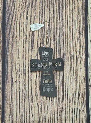 Stand Firm Cross Car Charm