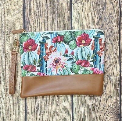 Cactus Flower Wristlet