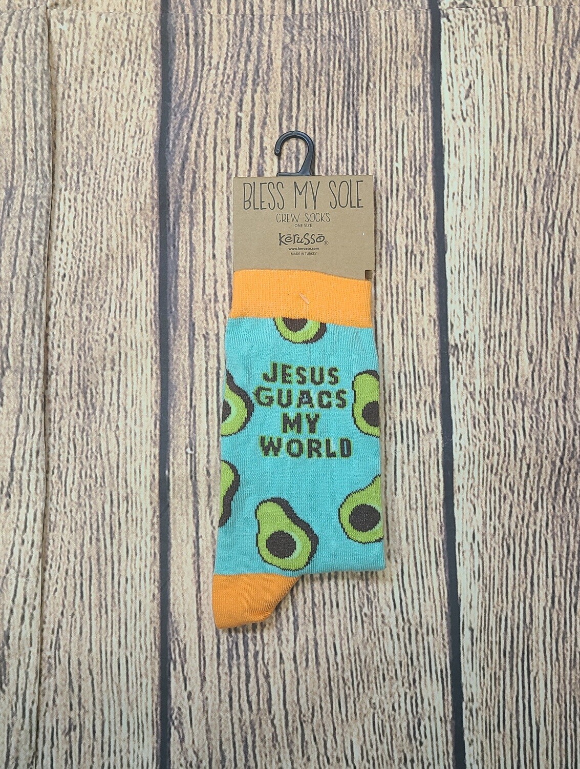 Jesus Guacs my World Bless My Sole Funny Socks