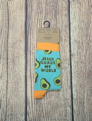 Jesus Guacs my World Bless My Sole Funny Socks