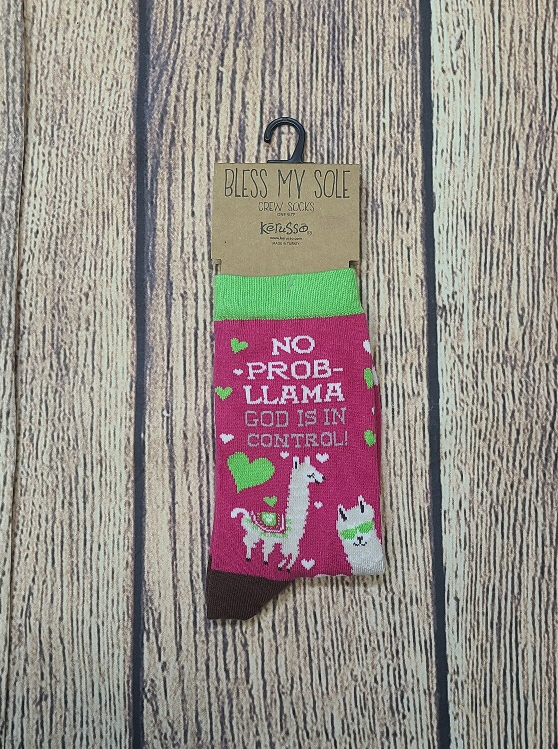 No Prob-llama God is in Control Bless My Sole Funny Socks