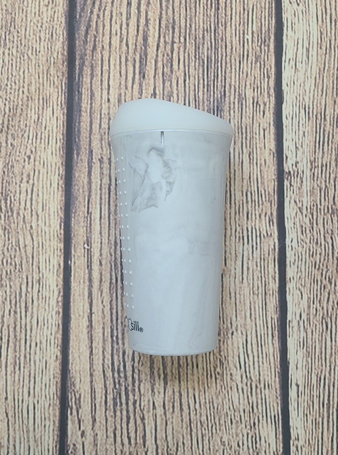 Decorative Silicone 16 oz. Cup - White Marble