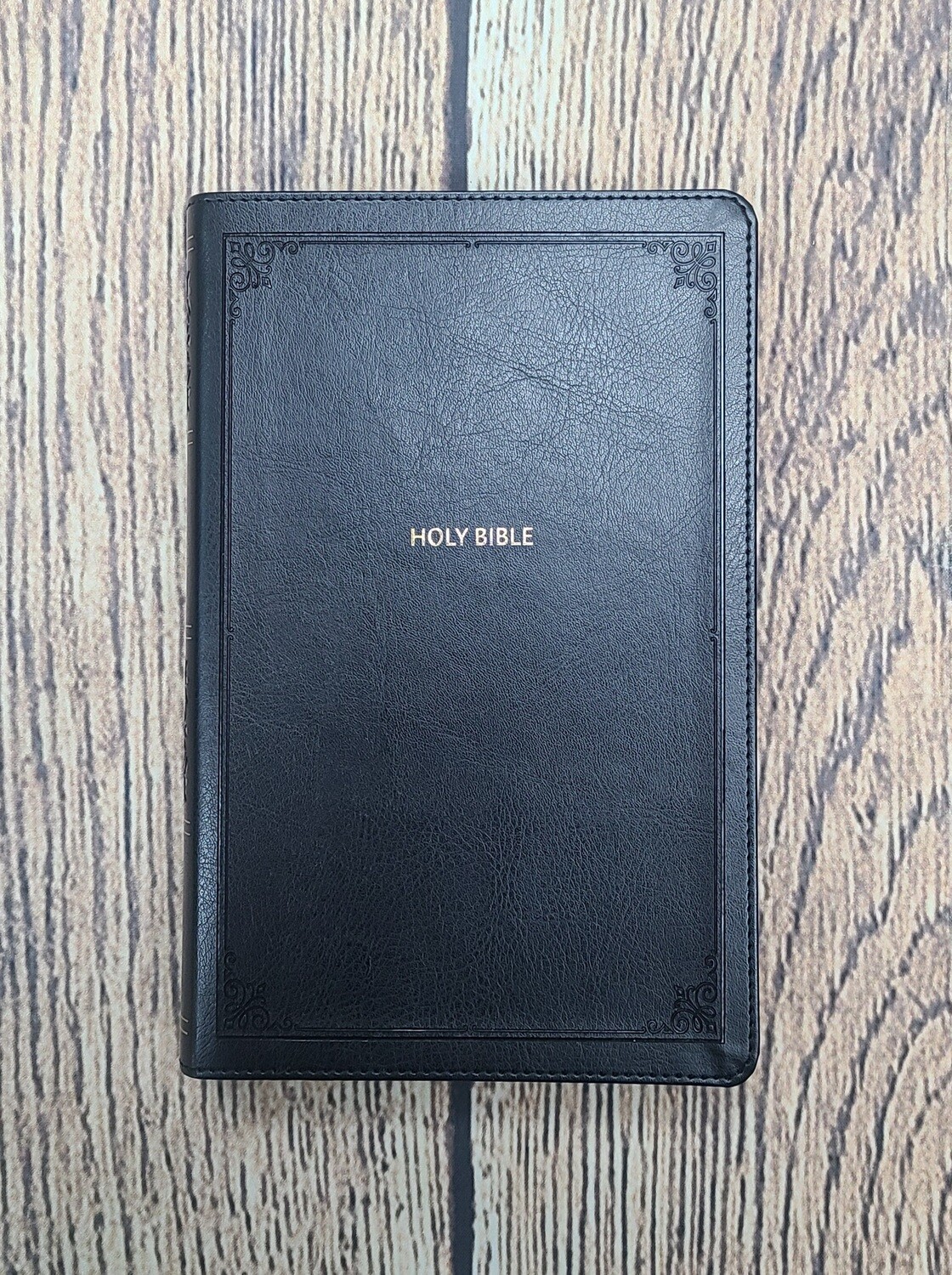 NKJV Personal Size Large Print Reference Bible - Black Leathersoft - Thumb Indexed