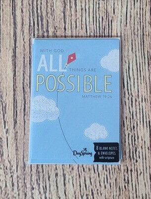 With God all Things are Possible Card and Envelope Package