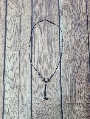 Handmade Black Dove and Fish Charm Necklace