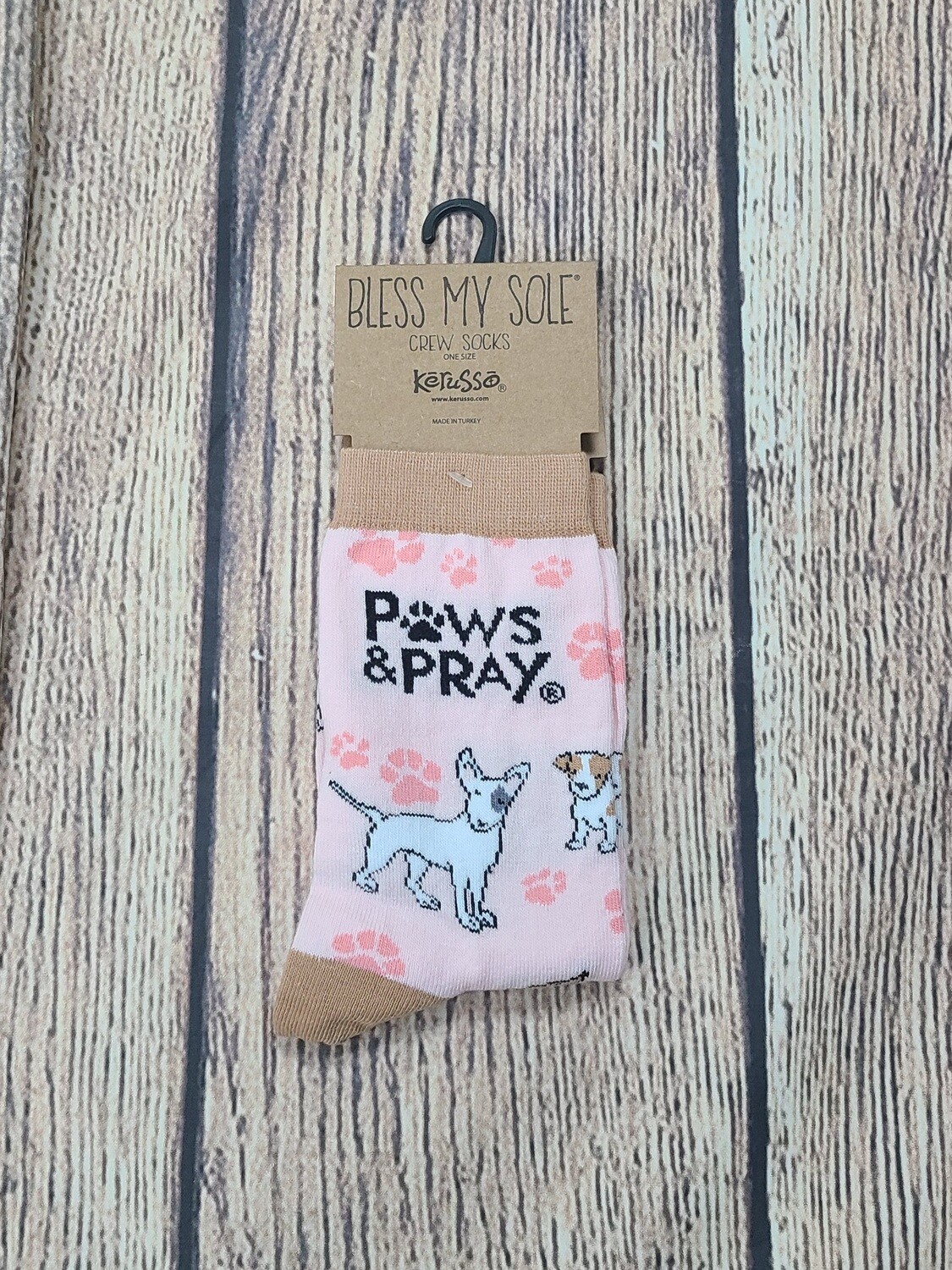 Paws and Pray Bless My Sole Crew Socks