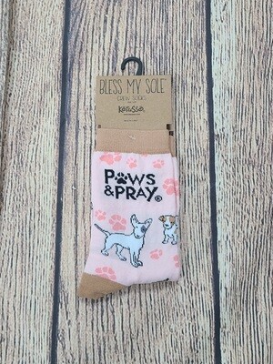 Paws and Pray Bless My Sole Crew Socks