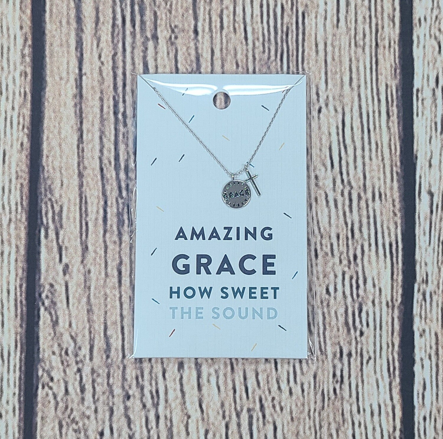 Grace and Truth Amazing Grace Circle and Cross Necklace