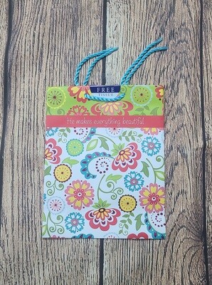 Let all the Earth Rejoice He makes Everything Beautiful Flower Printed Medium Gift Bag