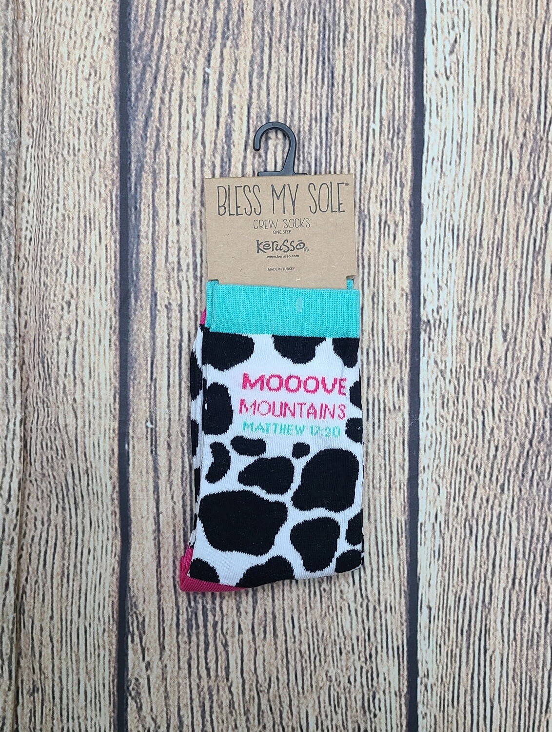 Mooove Mountains Bless My Sole Crew Socks