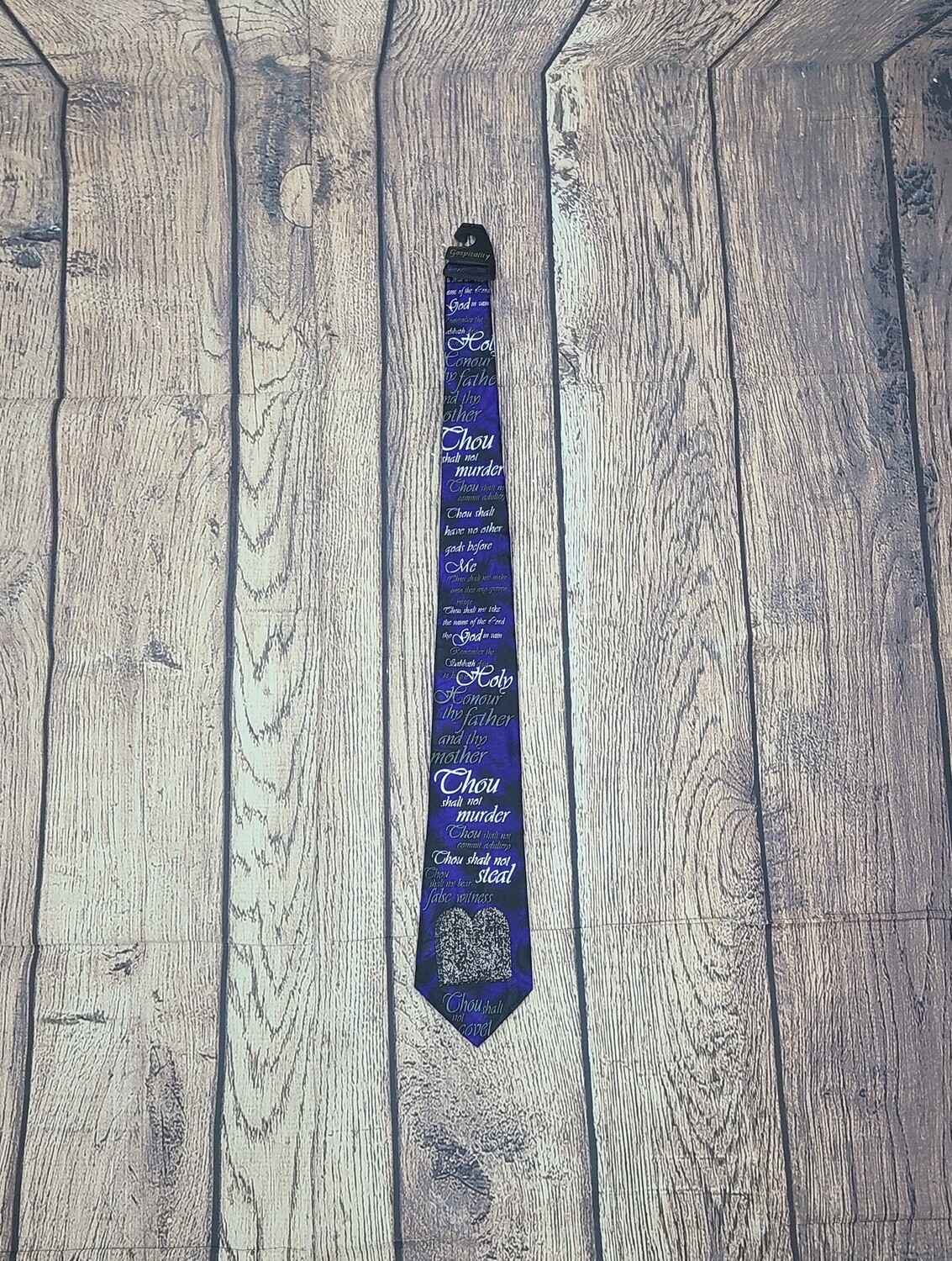 The Ten Commandments Tie - Blue