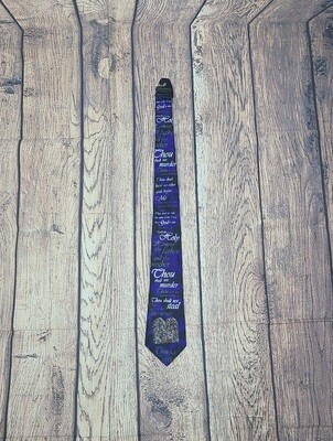 The Ten Commandments Tie - Blue