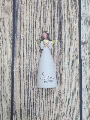 Love You More Resin Angel Figurine with Heart