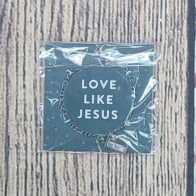 Grace and Truth Love Like Jesus Silver Bracelet