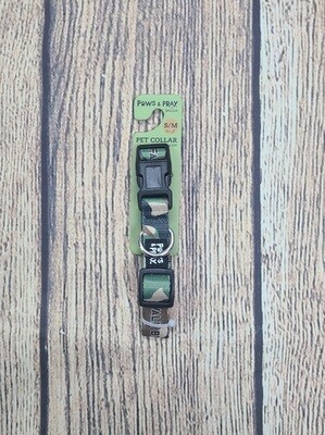 Paws and Pray Walk By Faith Camo Colored Small/Medium Pet Collar