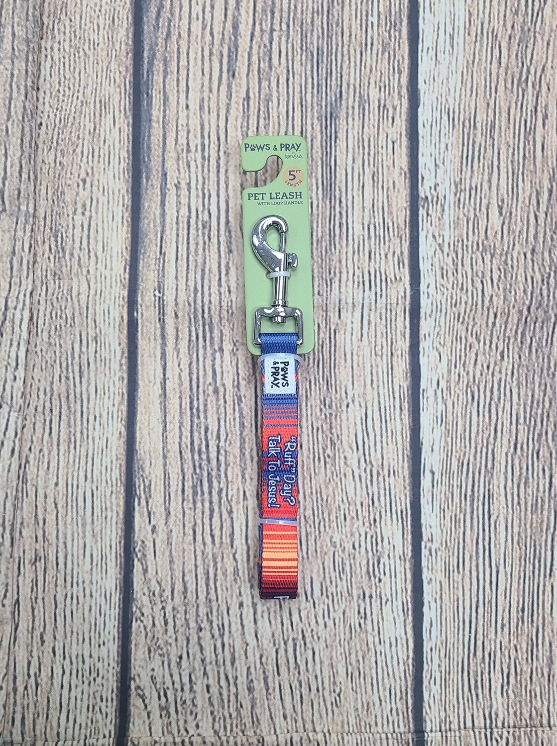 Paws and Pray Ruff Day Orange and Blue Colored Pet Leash