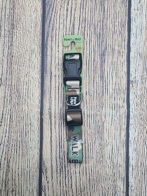 Paws and Pray Walk By Faith Camo Colored Large/X-Large Pet Collar