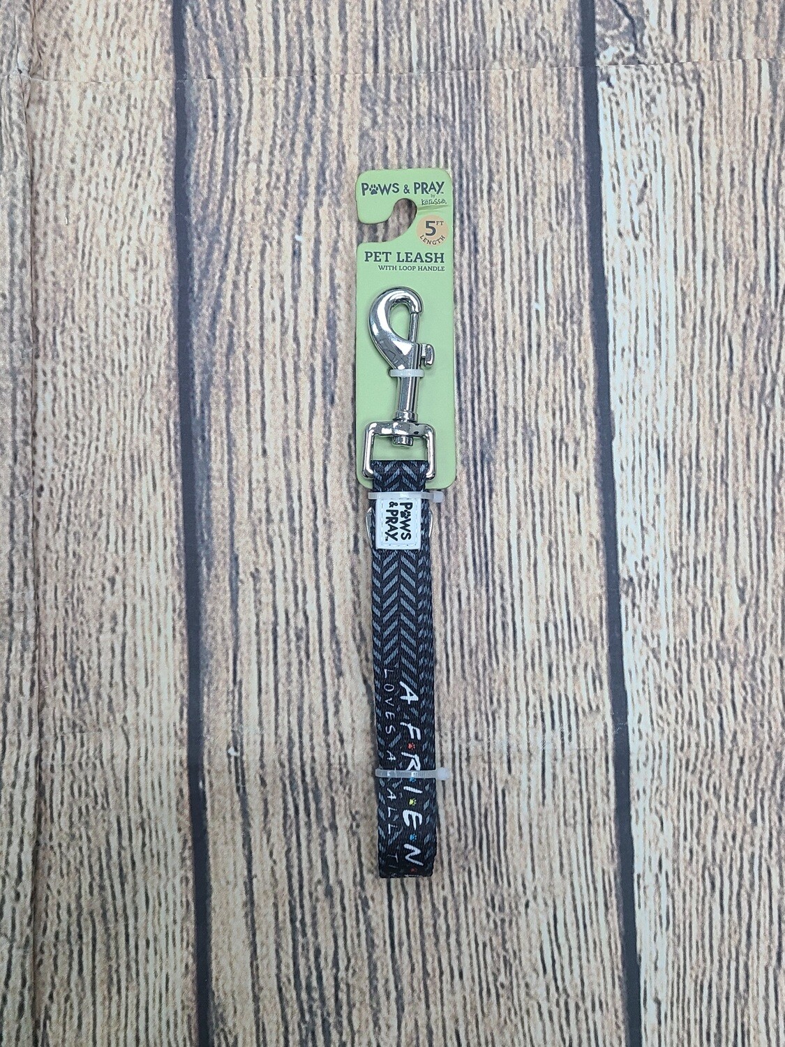 Paws and Pray Friend Black Colored Pet Leash