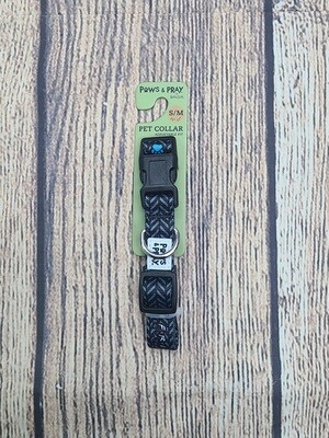 Paws and Pray Friend Black Colored Small/Medium Pet Collar