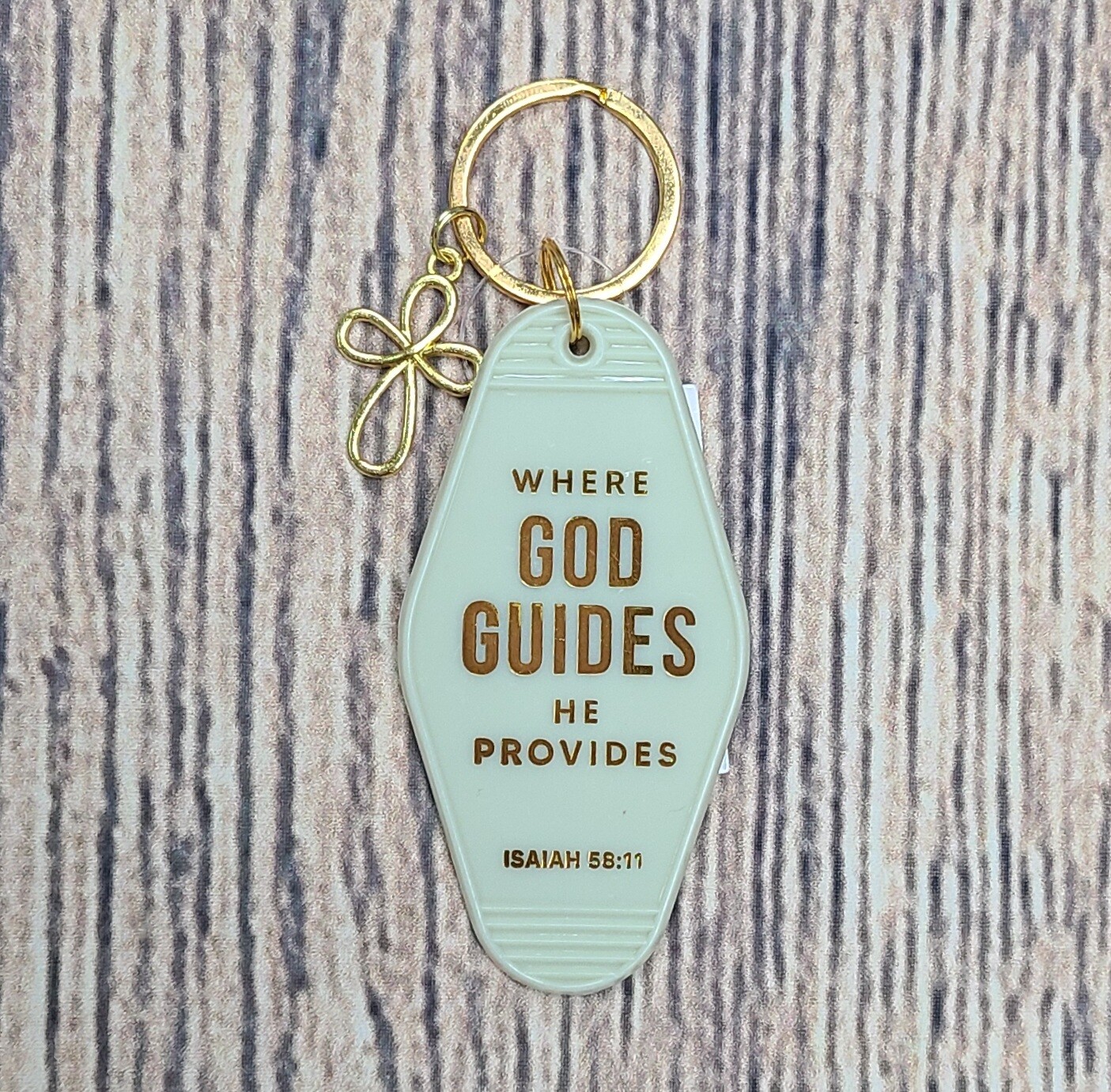 Where God Guides, He Provides Isaiah 58:11 Motel Key Tag