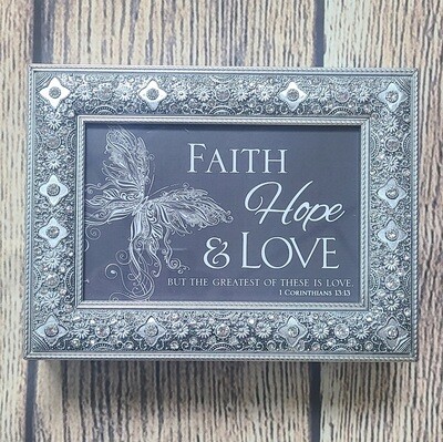 1 Corinthians 13:13 Faith, Hope, and Love But the Greatest of These is Love Music Box
