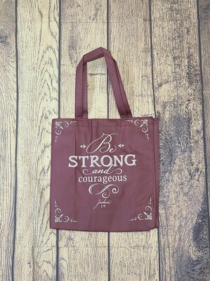 Be Strong and Courageous Topaz Pink Tote Bag