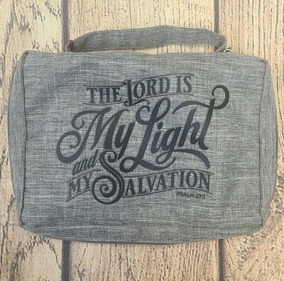 The Lord is My Light and My Salvation Gray Polyester Medium Bible Cover