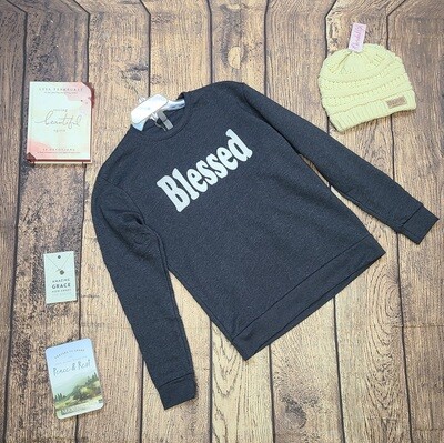 Blessed Long-Sleeve Navy Sweatshirt
