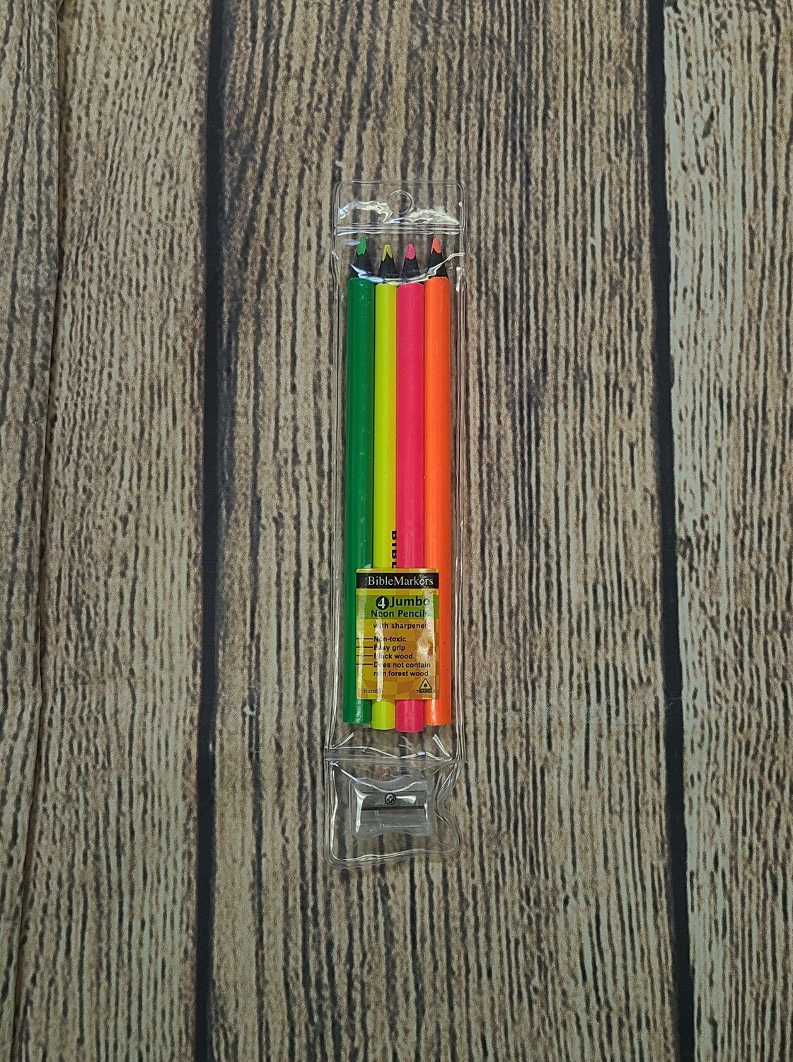 Bible Neon Marker Pencils - 4 Jumbo Pack