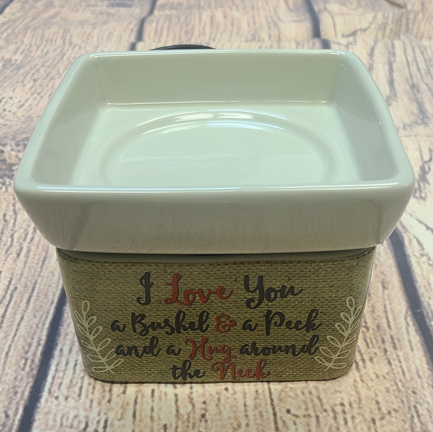 I Love You A Bushel and A Peck Green Colored Wax Melt Warmer