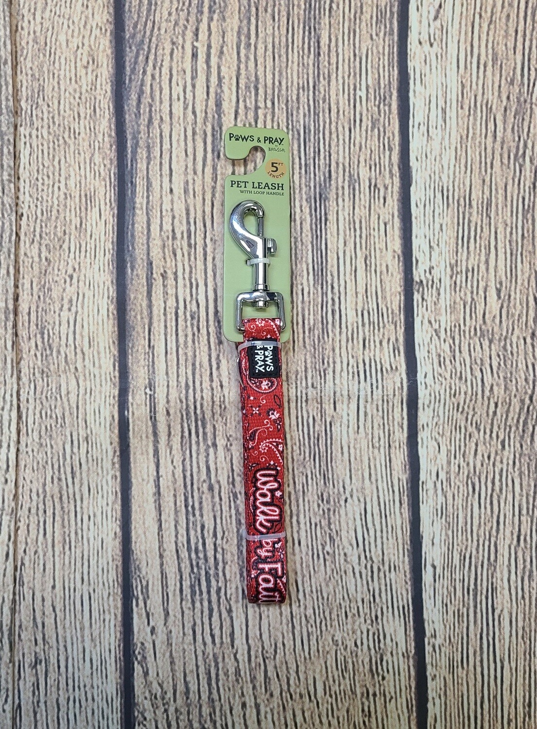 Paws and Pray Walk by Faith Red Bandana Pet Leash