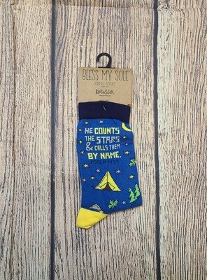 He Counts the Stars Bless My Sole Camping Kerusso Socks