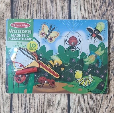Melissa and Doug Wooden Bug Catching Magnetic Puzzle Game