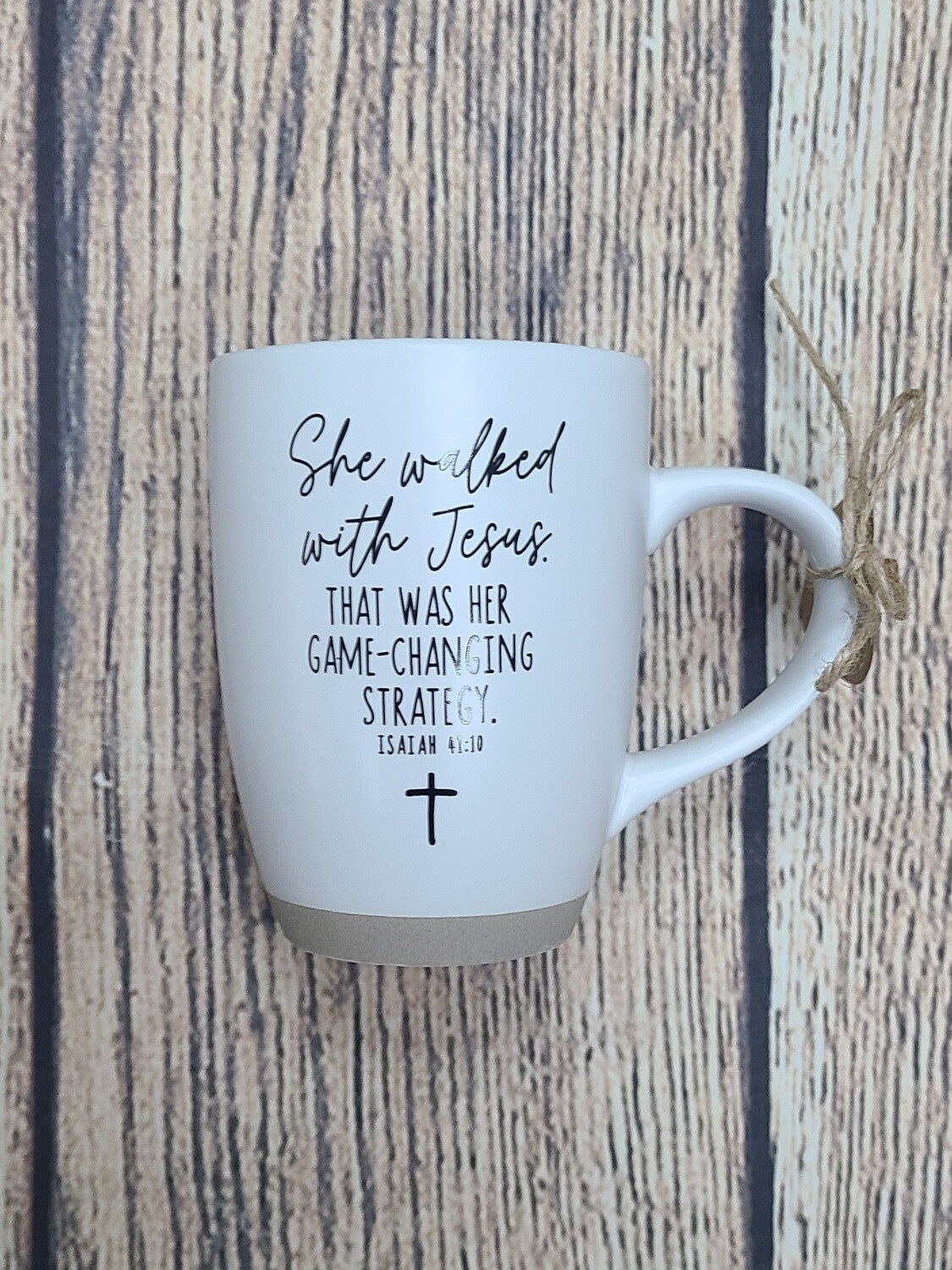 She Walked with Jesus White Ceramic Mug