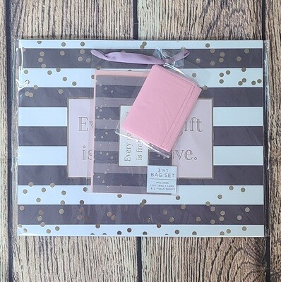 Every Good Gift is from Above Large Striped Gift Bag Set